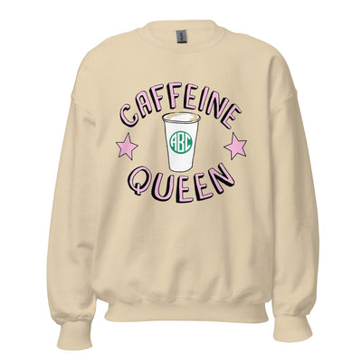 Monogrammed 'Caffeine Queen' Crewneck Sweatshirt - United Monograms