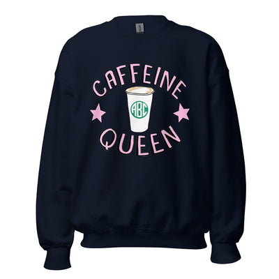 Monogrammed 'Caffeine Queen' Crewneck Sweatshirt - United Monograms