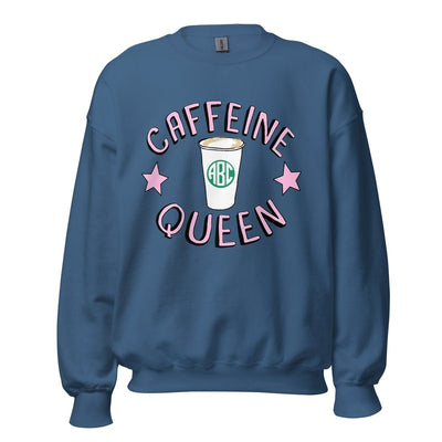 Monogrammed 'Caffeine Queen' Crewneck Sweatshirt - United Monograms