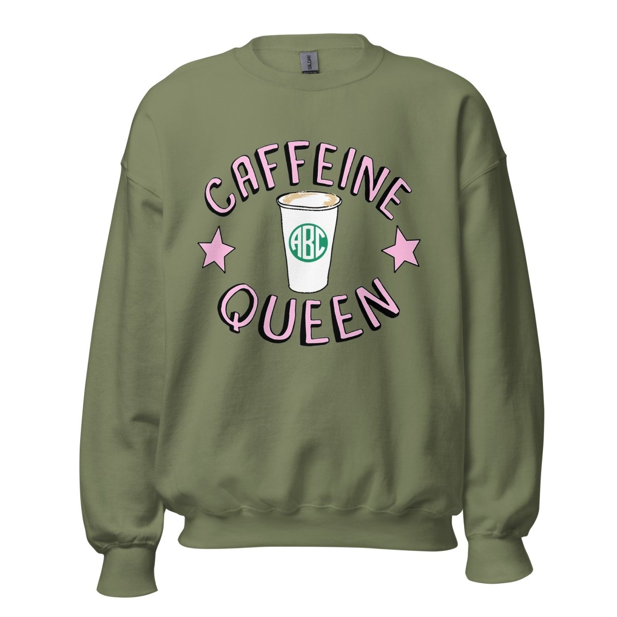 Monogrammed 'Caffeine Queen' Crewneck Sweatshirt - United Monograms