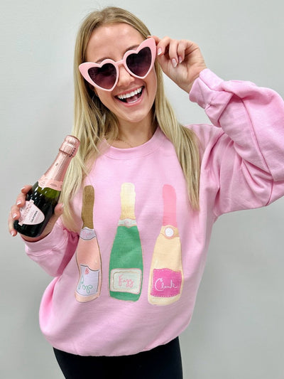 Monogrammed 'Champagne Bottles' Crewneck Sweatshirt - United Monograms