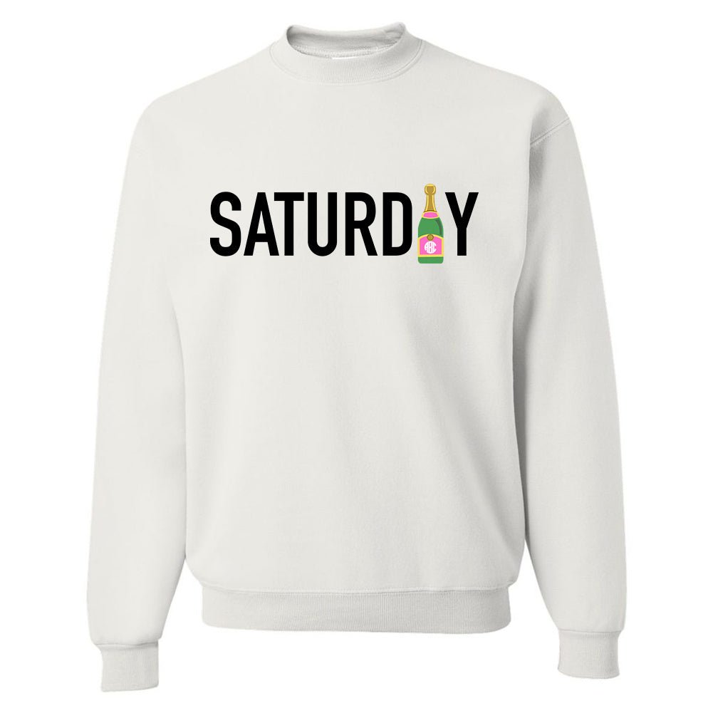Monogrammed 'Champagne Saturday' Crewneck Sweatshirt - United Monograms