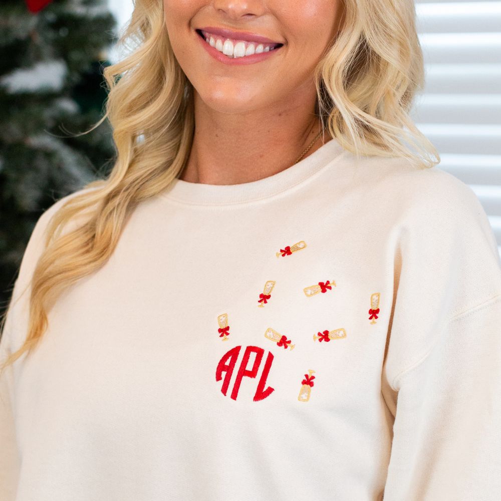 Monogrammed ‘Champagne Showers’ Crewneck Sweatshirt - United Monograms