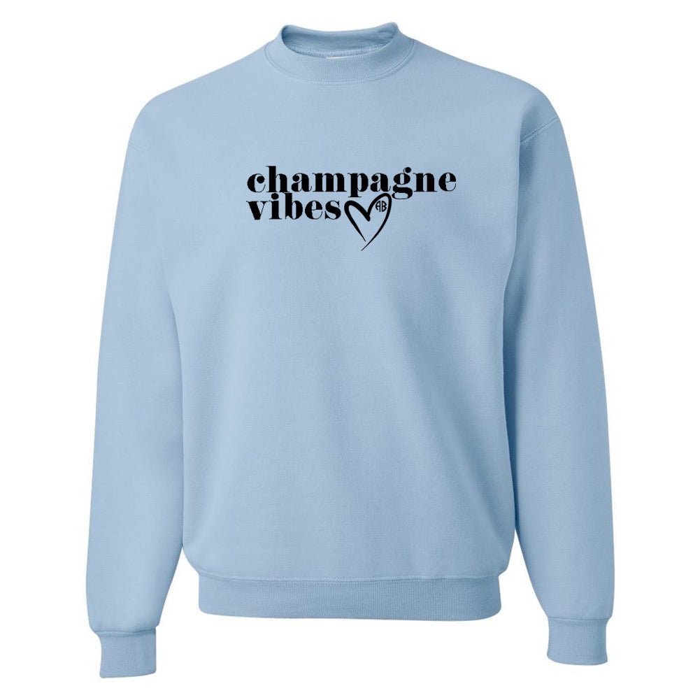 Monogrammed 'Champagne Vibes' Crewneck Sweatshirt - United Monograms
