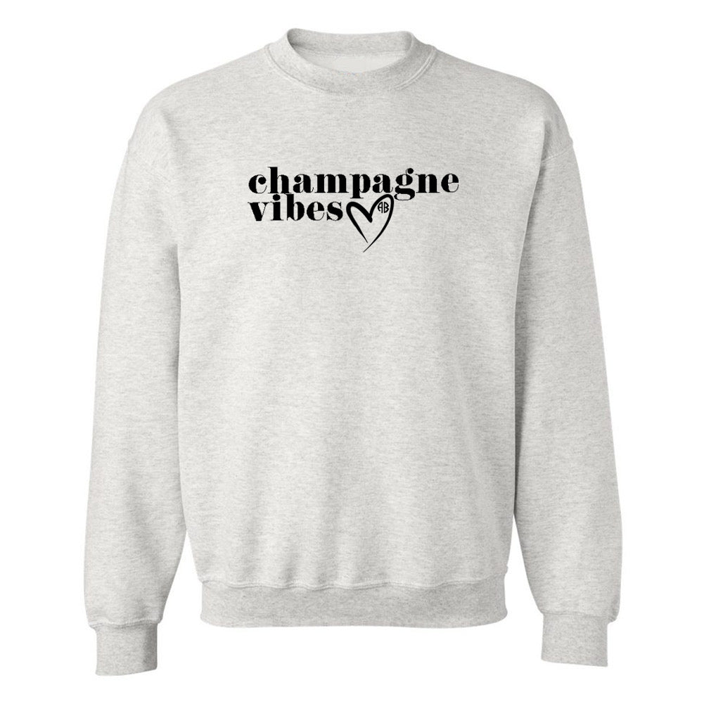 Monogrammed 'Champagne Vibes' Crewneck Sweatshirt - United Monograms