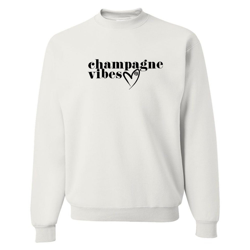Monogrammed 'Champagne Vibes' Crewneck Sweatshirt - United Monograms