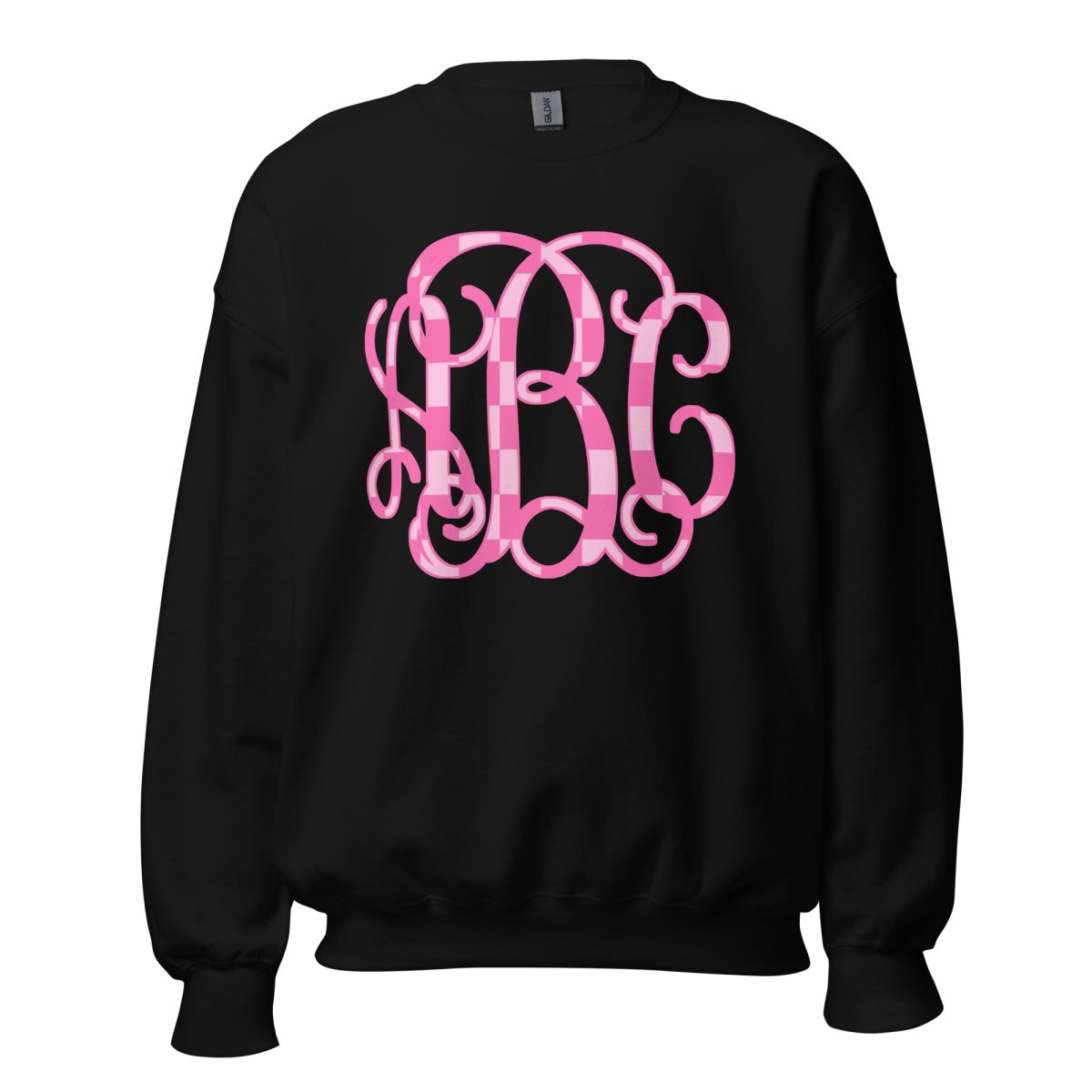 Monogrammed 'Checkerboard' Big Print Crewneck Sweatshirt - United Monograms