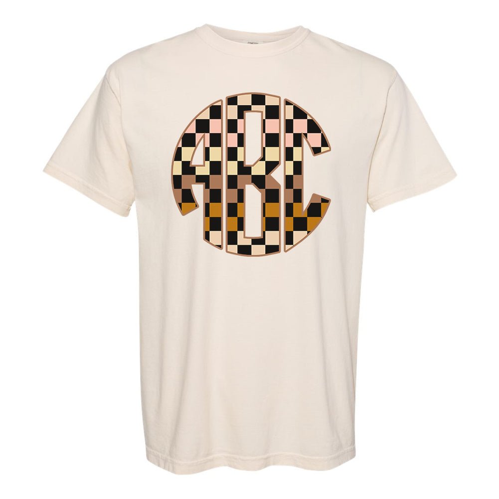Monogrammed 'Checkerboard' Big Print T-Shirt - United Monograms