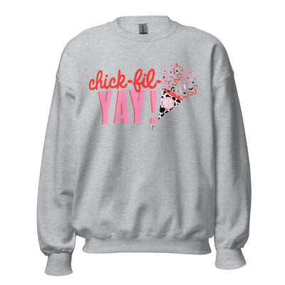 Monogrammed 'Chick-fil-YAY' Crewneck Sweatshirt - United Monograms