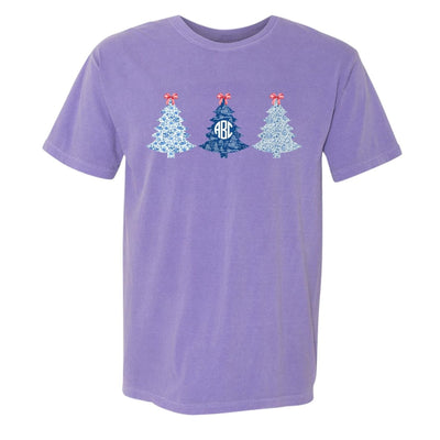 Monogrammed 'Chinoiserie Christmas Trees' T - Shirt - United Monograms