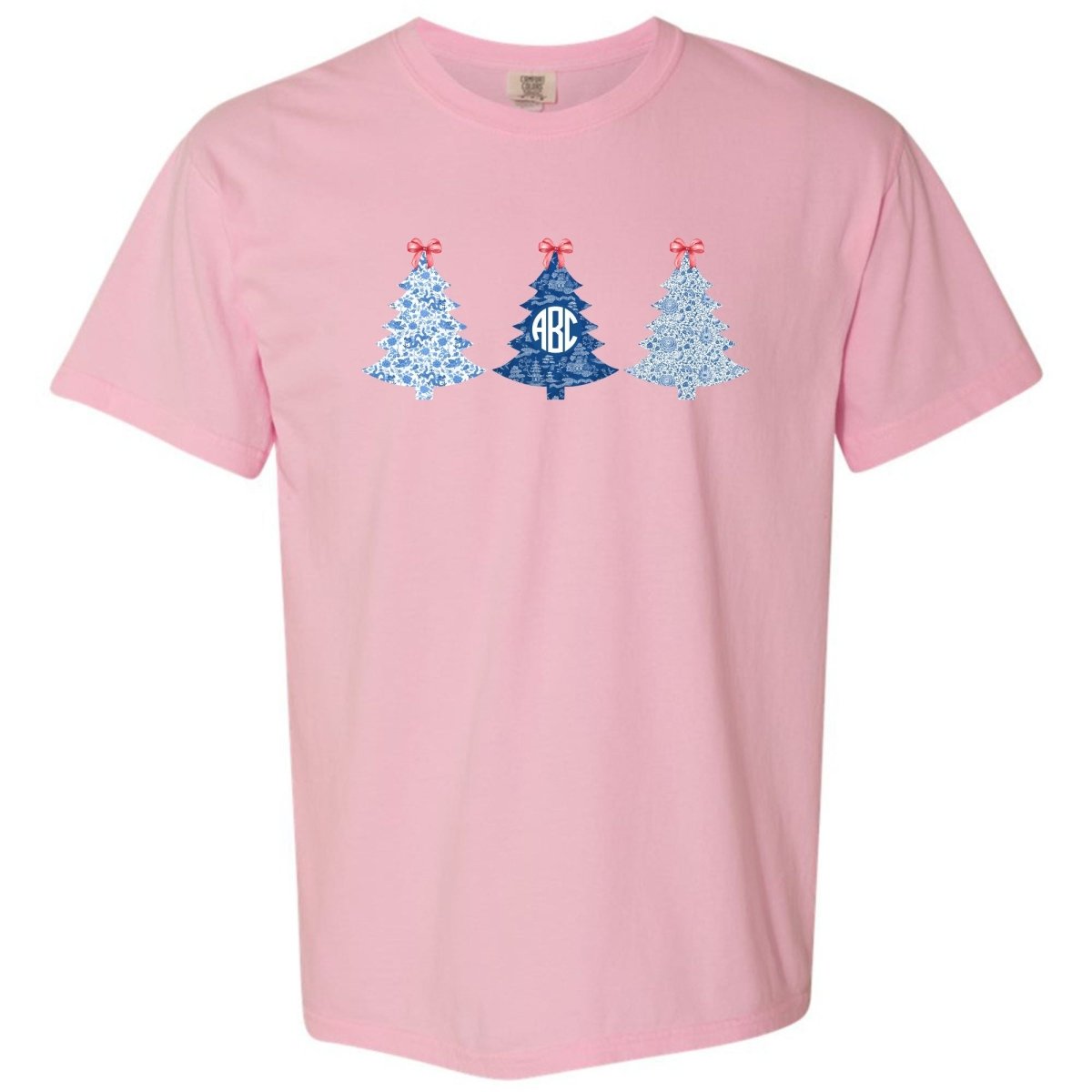 Monogrammed 'Chinoiserie Christmas Trees' T - Shirt - United Monograms
