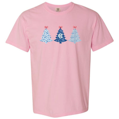 Monogrammed 'Chinoiserie Christmas Trees' T - Shirt - United Monograms