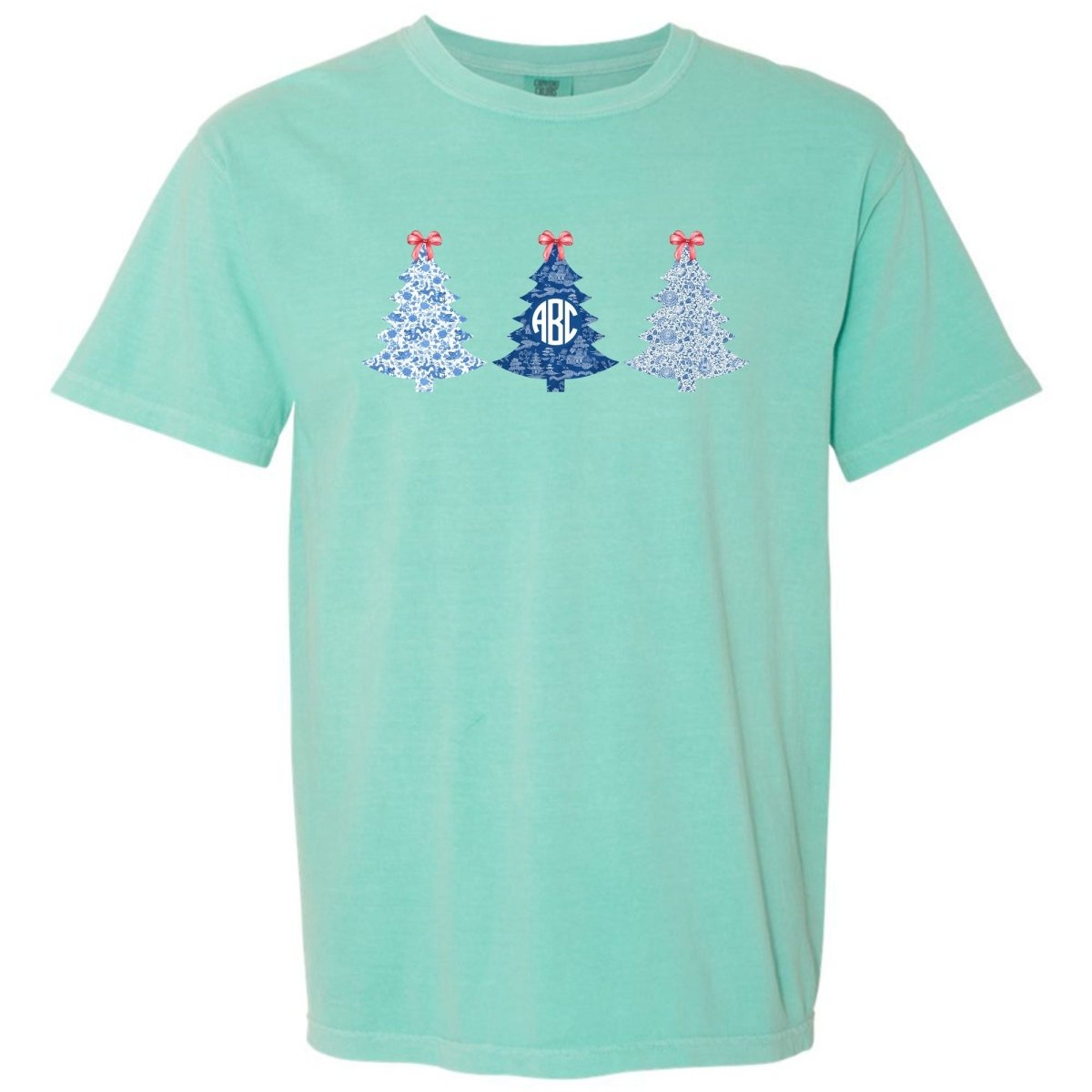 Monogrammed 'Chinoiserie Christmas Trees' T - Shirt - United Monograms