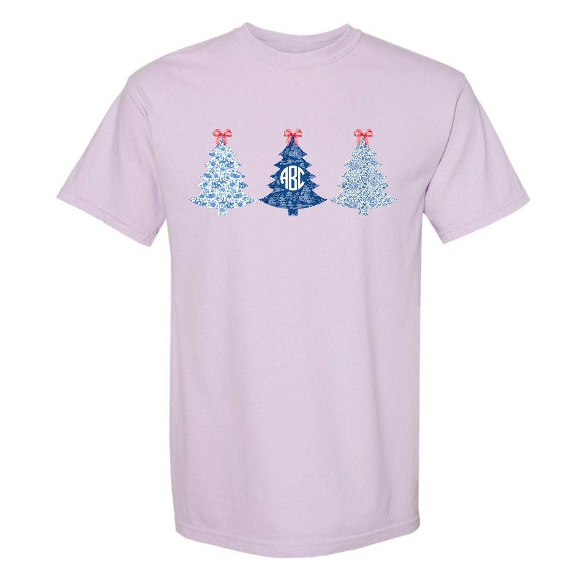 Monogrammed 'Chinoiserie Christmas Trees' T - Shirt - United Monograms