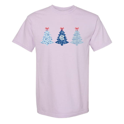Monogrammed 'Chinoiserie Christmas Trees' T - Shirt - United Monograms