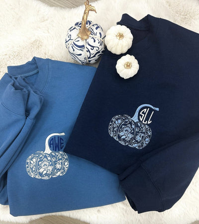 Monogrammed 'Chinoiserie Pumpkin' Crewneck Sweatshirt - United Monograms