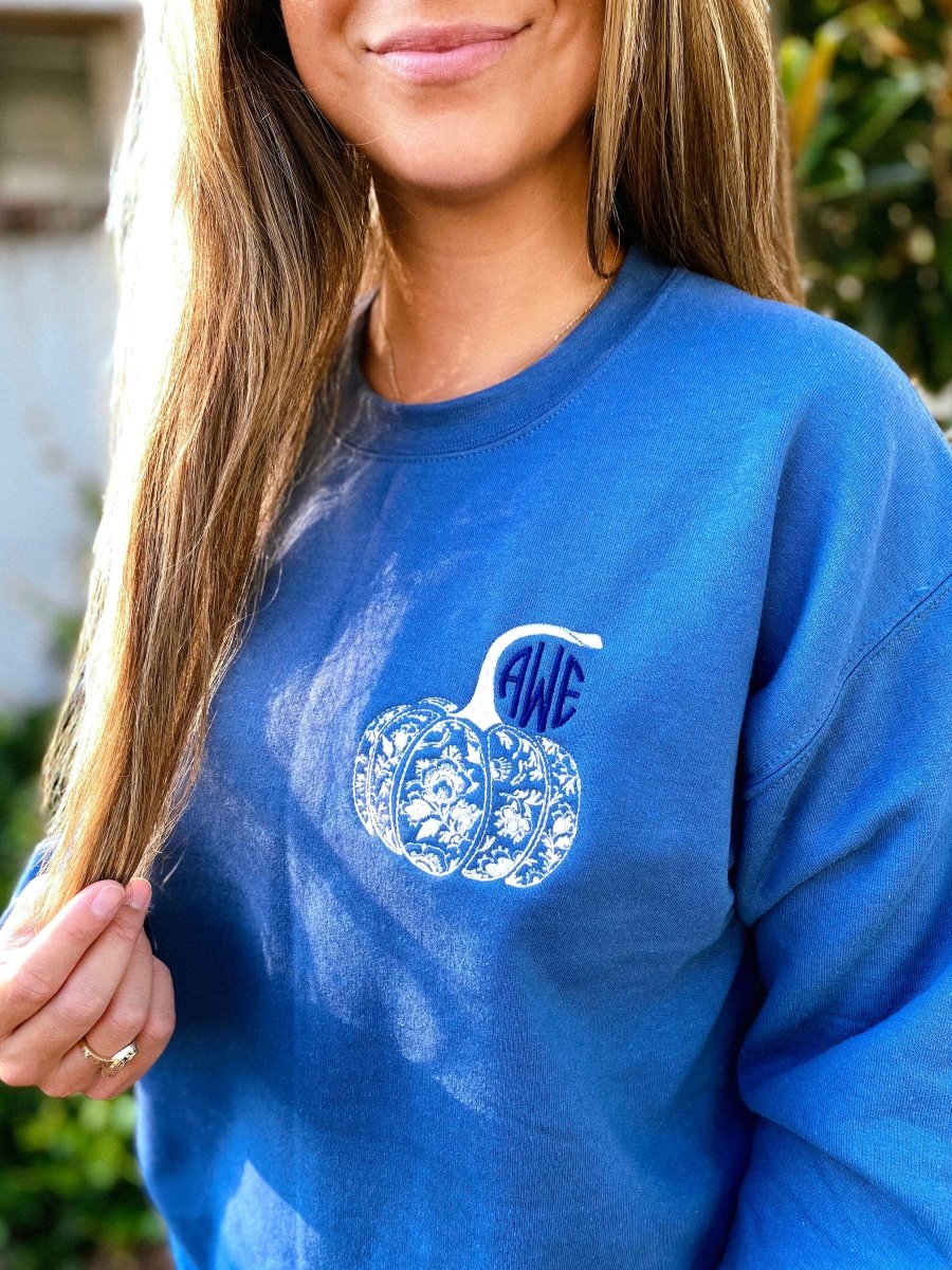 Monogrammed 'Chinoiserie Pumpkin' Crewneck Sweatshirt - United Monograms