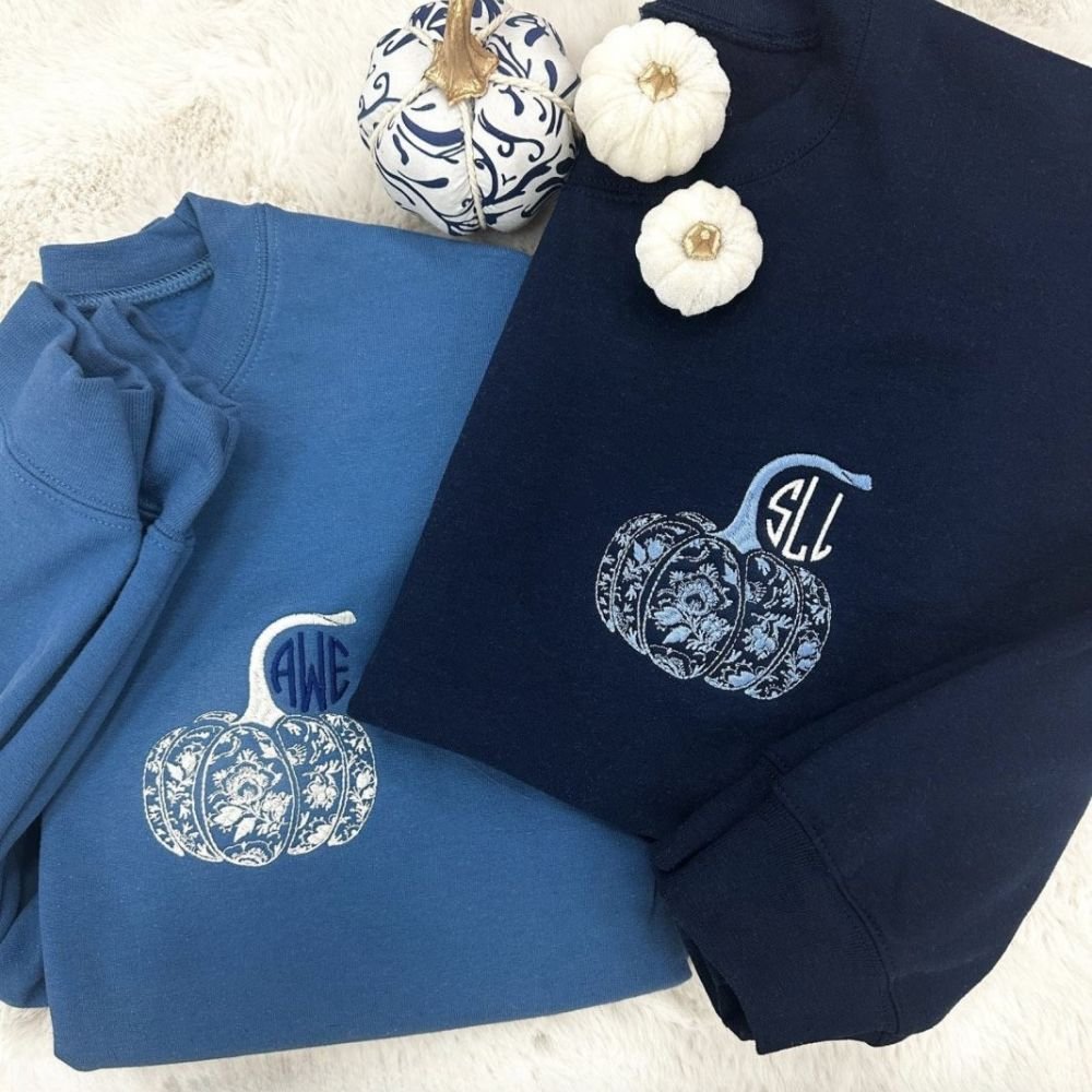 Monogrammed 'Chinoiserie Pumpkin' Crewneck Sweatshirt - United Monograms