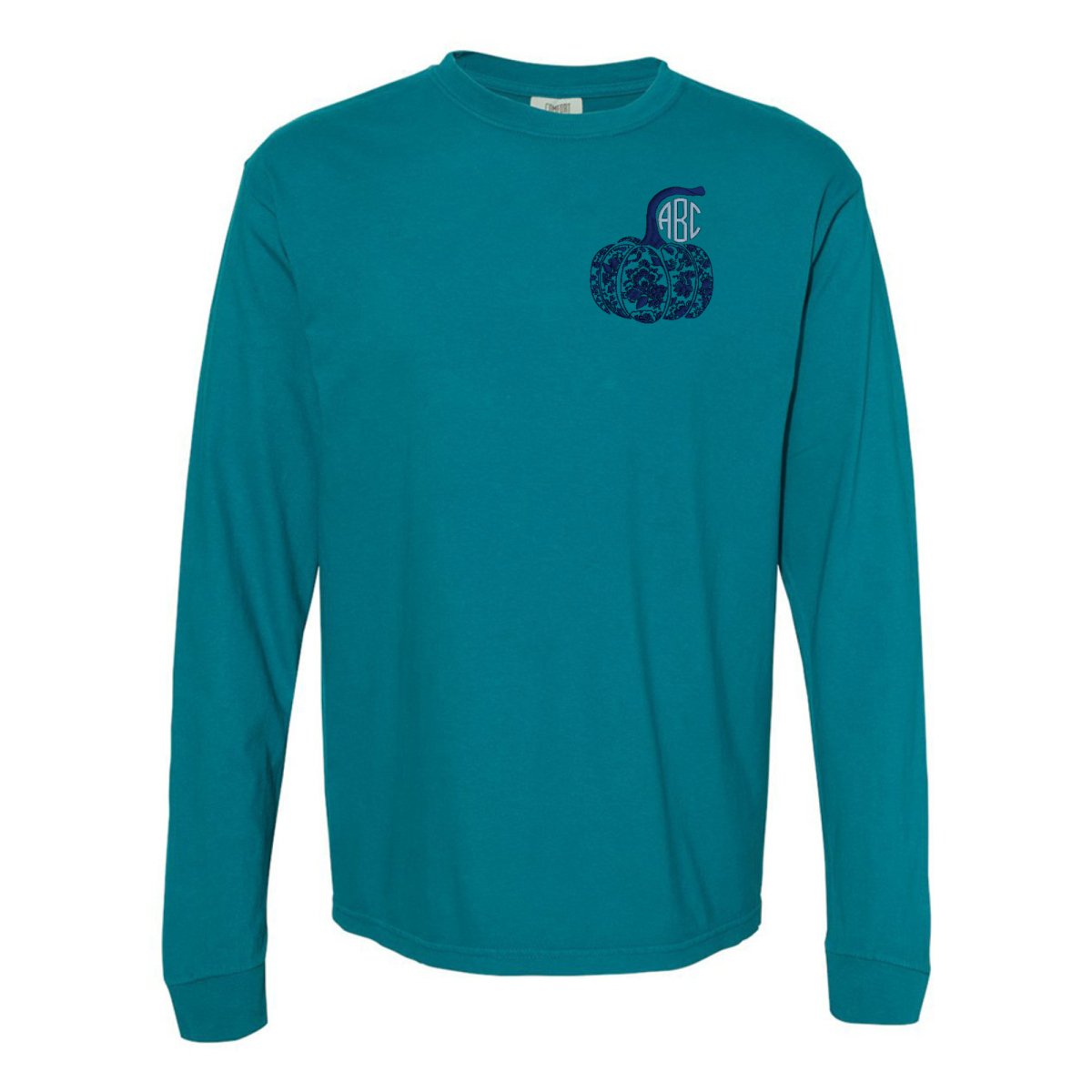 Monogrammed 'Chinoiserie Pumpkin' Long Sleeve T-Shirt - United Monograms