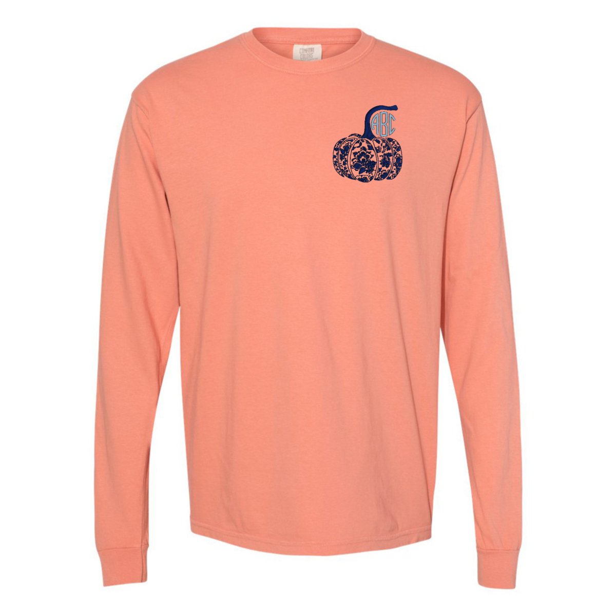 Monogrammed 'Chinoiserie Pumpkin' Long Sleeve T-Shirt - United Monograms