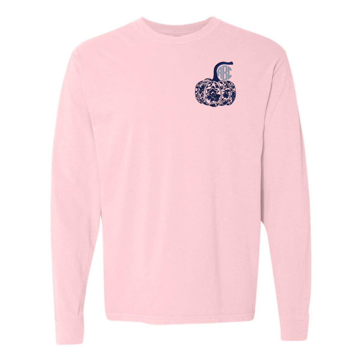 Monogrammed 'Chinoiserie Pumpkin' Long Sleeve T-Shirt - United Monograms