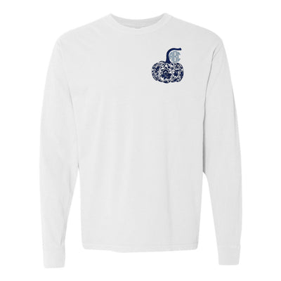 Monogrammed 'Chinoiserie Pumpkin' Long Sleeve T-Shirt - United Monograms