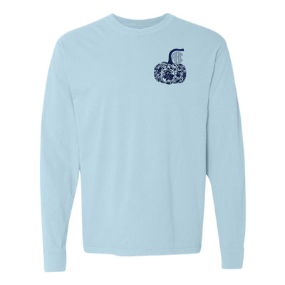 Monogrammed 'Chinoiserie Pumpkin' Long Sleeve T-Shirt - United Monograms