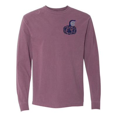 Monogrammed 'Chinoiserie Pumpkin' Long Sleeve T-Shirt - United Monograms
