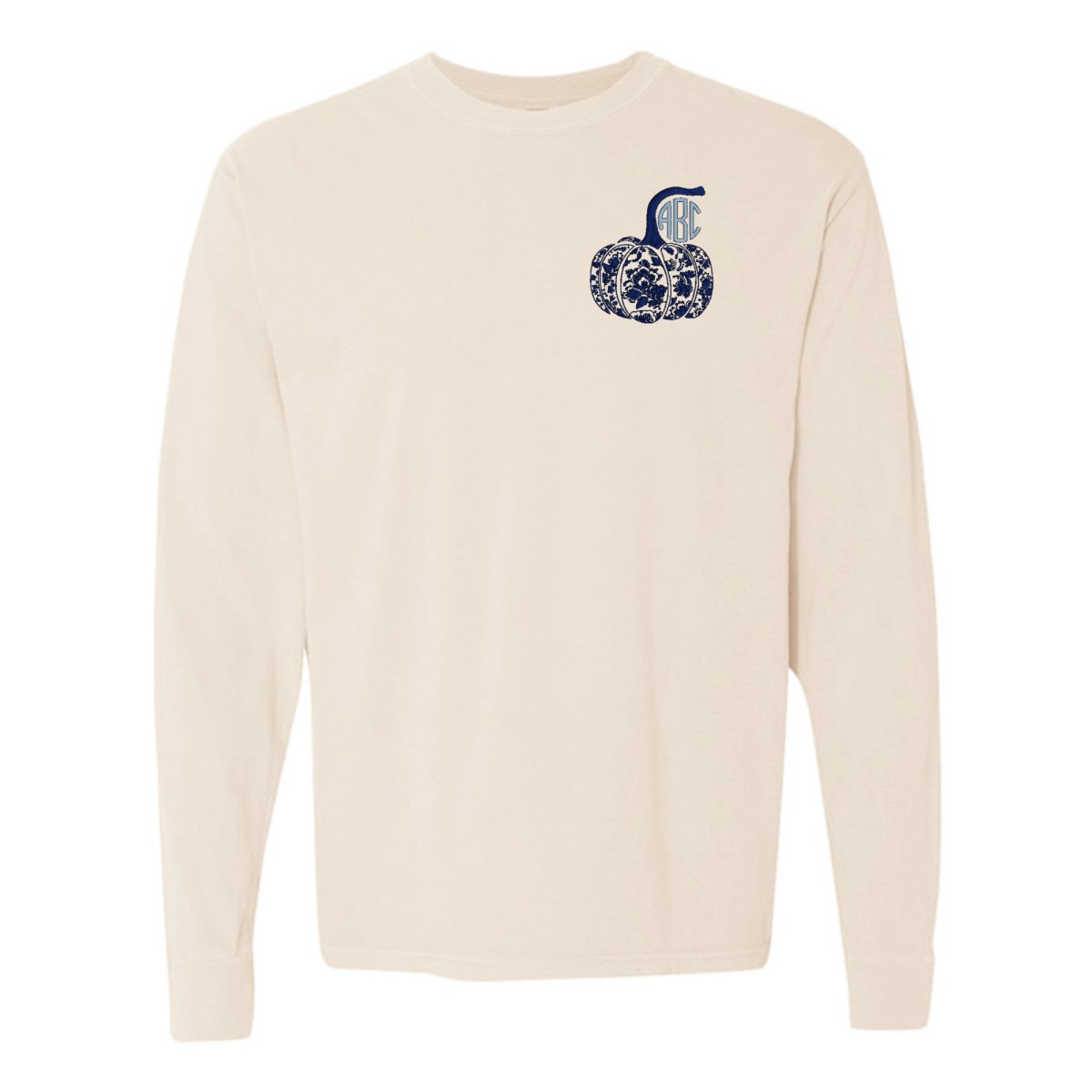 Monogrammed 'Chinoiserie Pumpkin' Long Sleeve T-Shirt - United Monograms