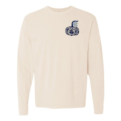 Monogrammed 'Chinoiserie Pumpkin' Long Sleeve T-Shirt - United Monograms