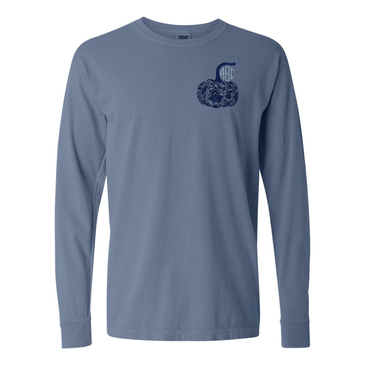 Monogrammed 'Chinoiserie Pumpkin' Long Sleeve T-Shirt - United Monograms