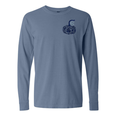 Monogrammed 'Chinoiserie Pumpkin' Long Sleeve T-Shirt - United Monograms
