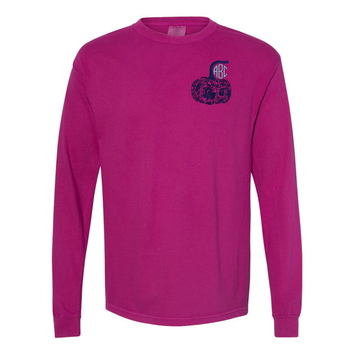 Monogrammed 'Chinoiserie Pumpkin' Long Sleeve T-Shirt - United Monograms