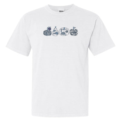 Monogrammed 'Chinoiserie Pumpkin Set' Embroidered T-Shirt - United Monograms