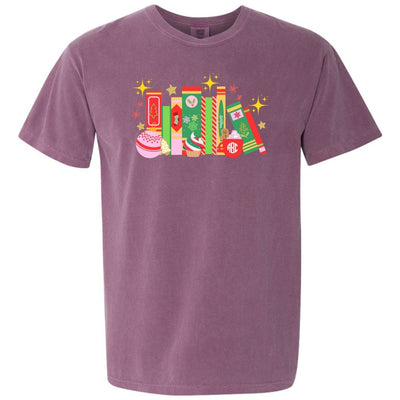Monogrammed 'Christmas Book Lover' T - Shirt - United Monograms