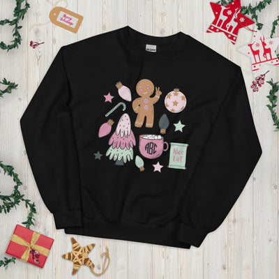 Monogrammed 'Christmas Doodles' Crewneck Sweatshirt - United Monograms