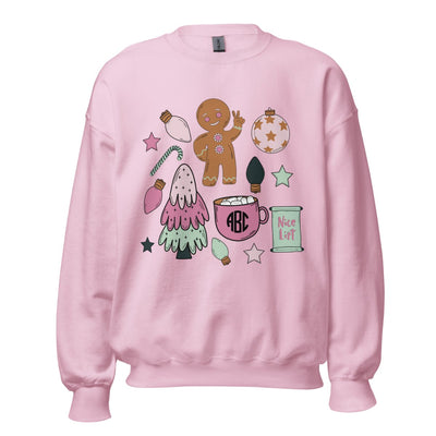 Monogrammed 'Christmas Doodles' Crewneck Sweatshirt - United Monograms