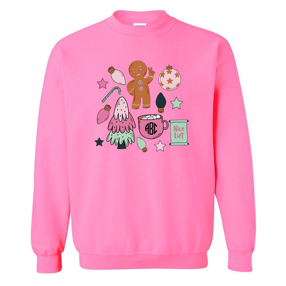 Monogrammed 'Christmas Doodles' Crewneck Sweatshirt - United Monograms