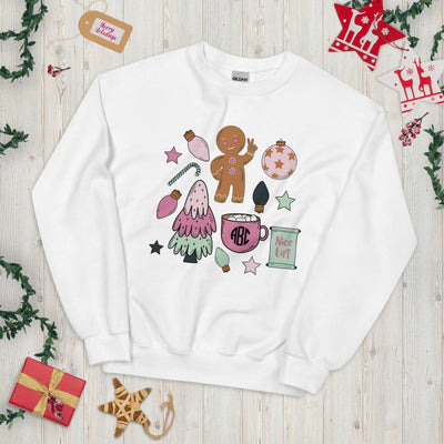 Monogrammed 'Christmas Doodles' Crewneck Sweatshirt - United Monograms