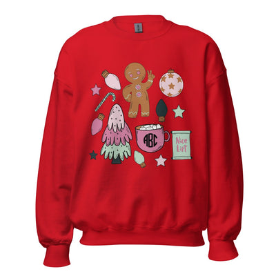 Monogrammed 'Christmas Doodles' Crewneck Sweatshirt - United Monograms