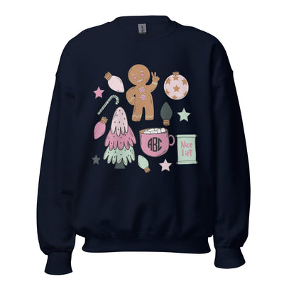 Monogrammed 'Christmas Doodles' Crewneck Sweatshirt - United Monograms