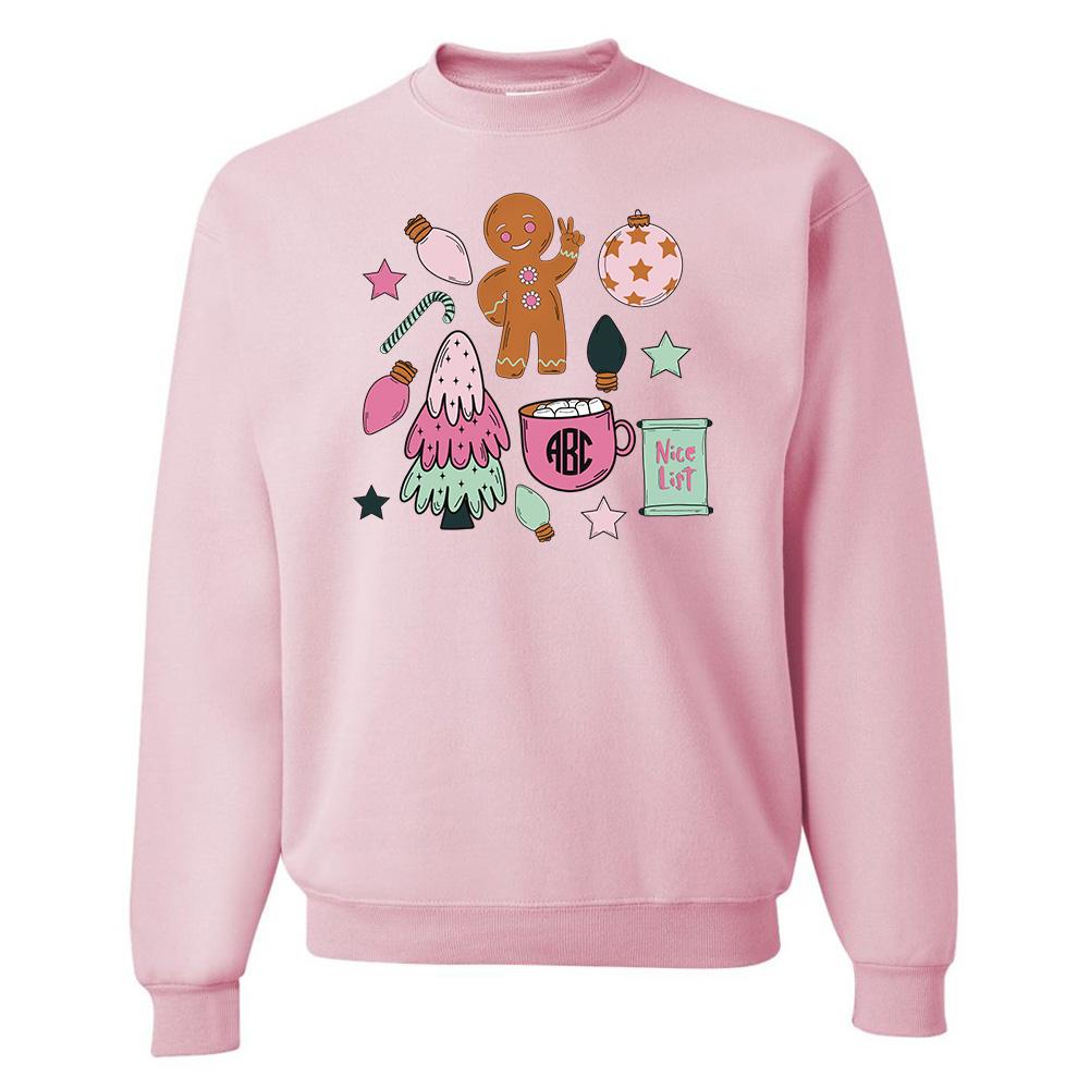 Monogrammed 'Christmas Doodles' Crewneck Sweatshirt - United Monograms