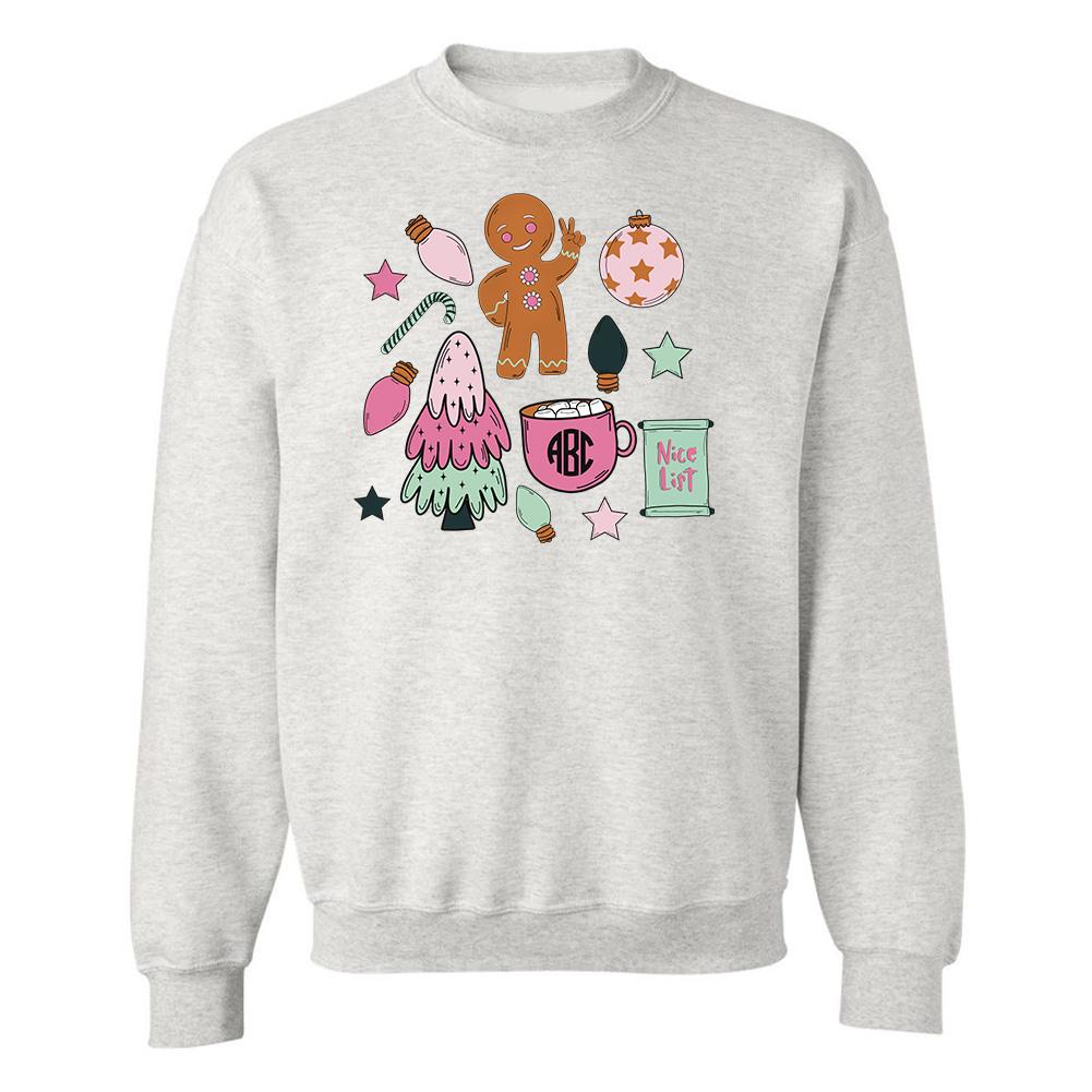 Monogrammed 'Christmas Doodles' Crewneck Sweatshirt - United Monograms