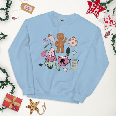 Monogrammed 'Christmas Doodles' Crewneck Sweatshirt - United Monograms