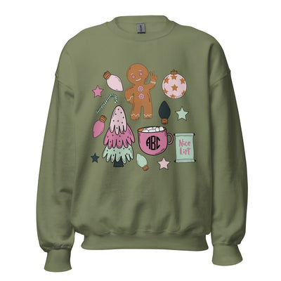 Monogrammed 'Christmas Doodles' Crewneck Sweatshirt - United Monograms