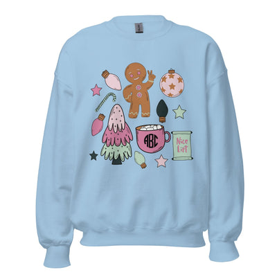 Monogrammed 'Christmas Doodles' Crewneck Sweatshirt - United Monograms