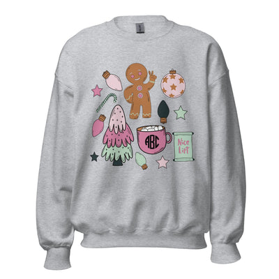 Monogrammed 'Christmas Doodles' Crewneck Sweatshirt - United Monograms