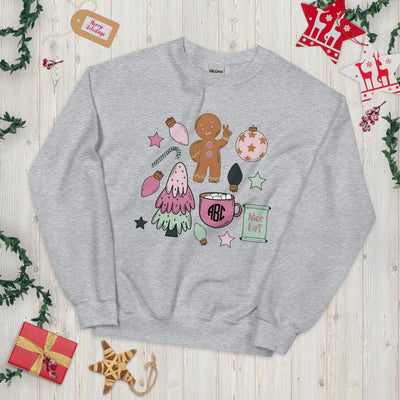 Monogrammed 'Christmas Doodles' Crewneck Sweatshirt - United Monograms