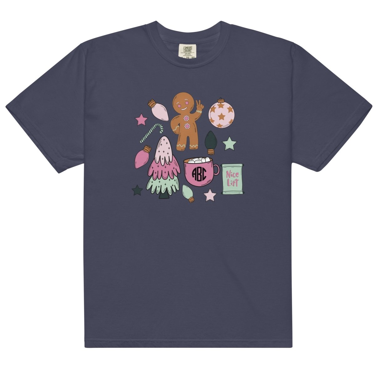 Monogrammed 'Christmas Doodles' T-Shirt - United Monograms