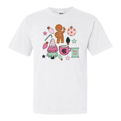 Monogrammed 'Christmas Doodles' T-Shirt - United Monograms